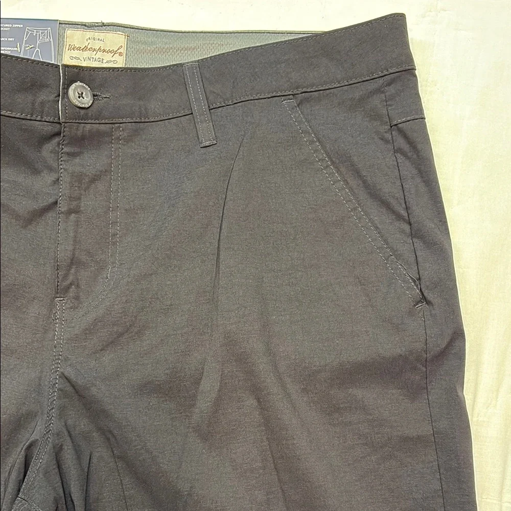 NWT Weatherproof Black Packable Hybrid Trail Shorts Quick Dry Stretch 10.5
